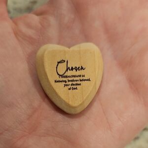 Wooden Heart-Shaped Christian Pocket Heart Thessalonians